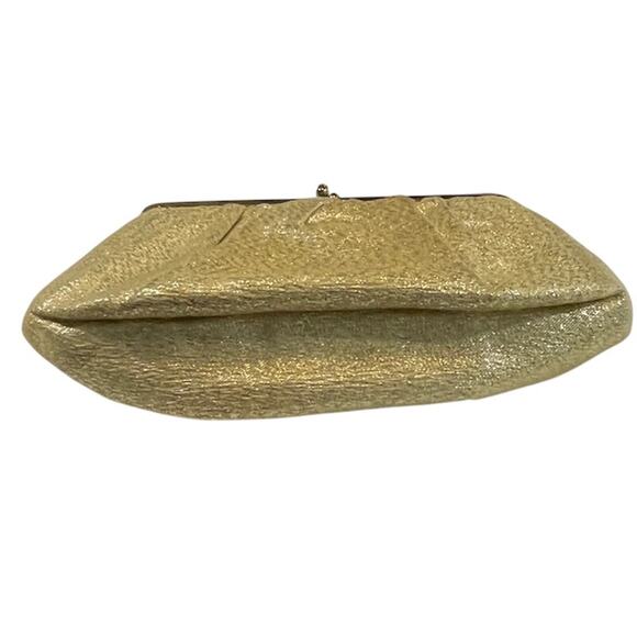 L and M Vintage Purse, Women's After Five Gold Metallic Lame' - Picture 4 of 6
